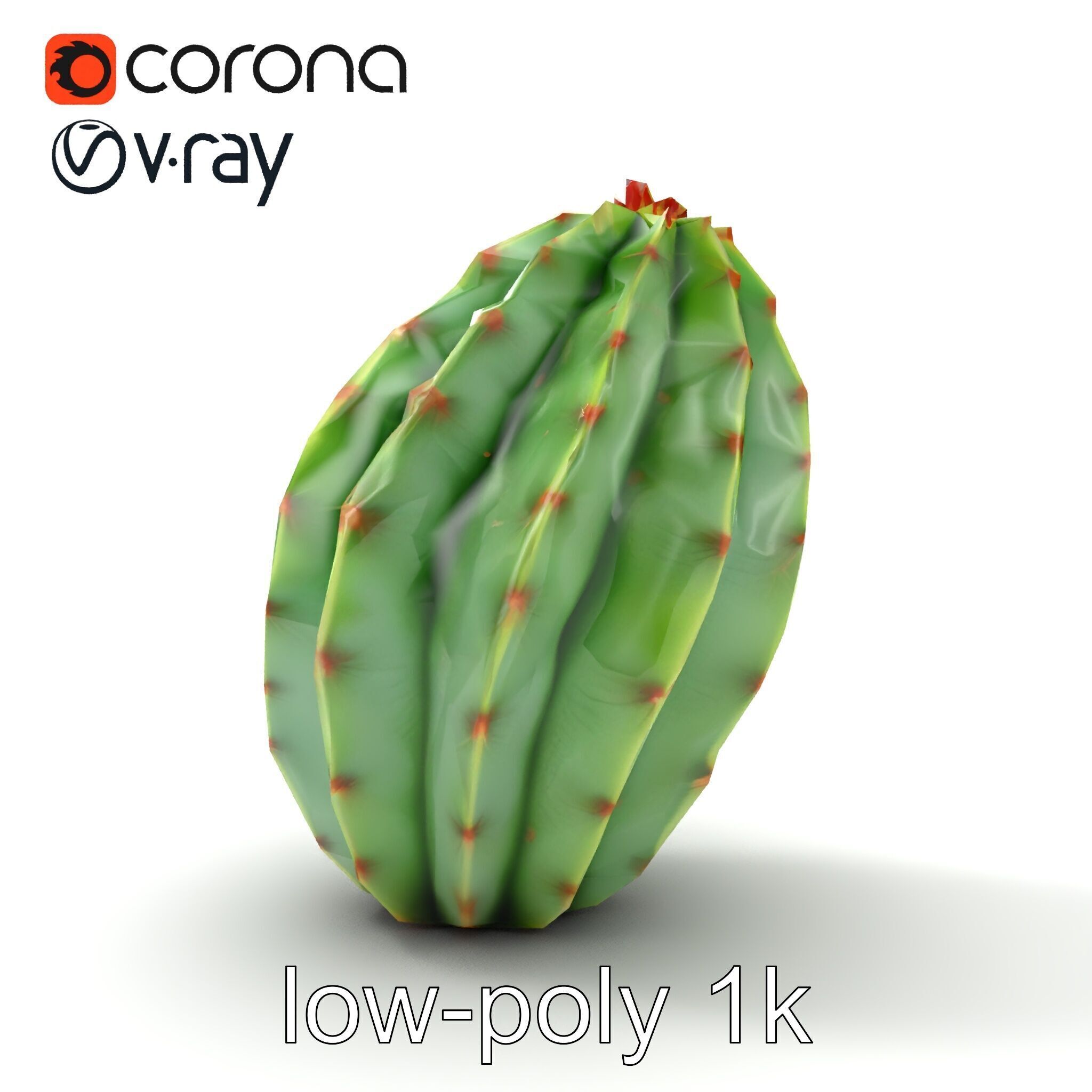 Wavy Cactus with Thorny Protrusions model pack Low-poly 3D model_11