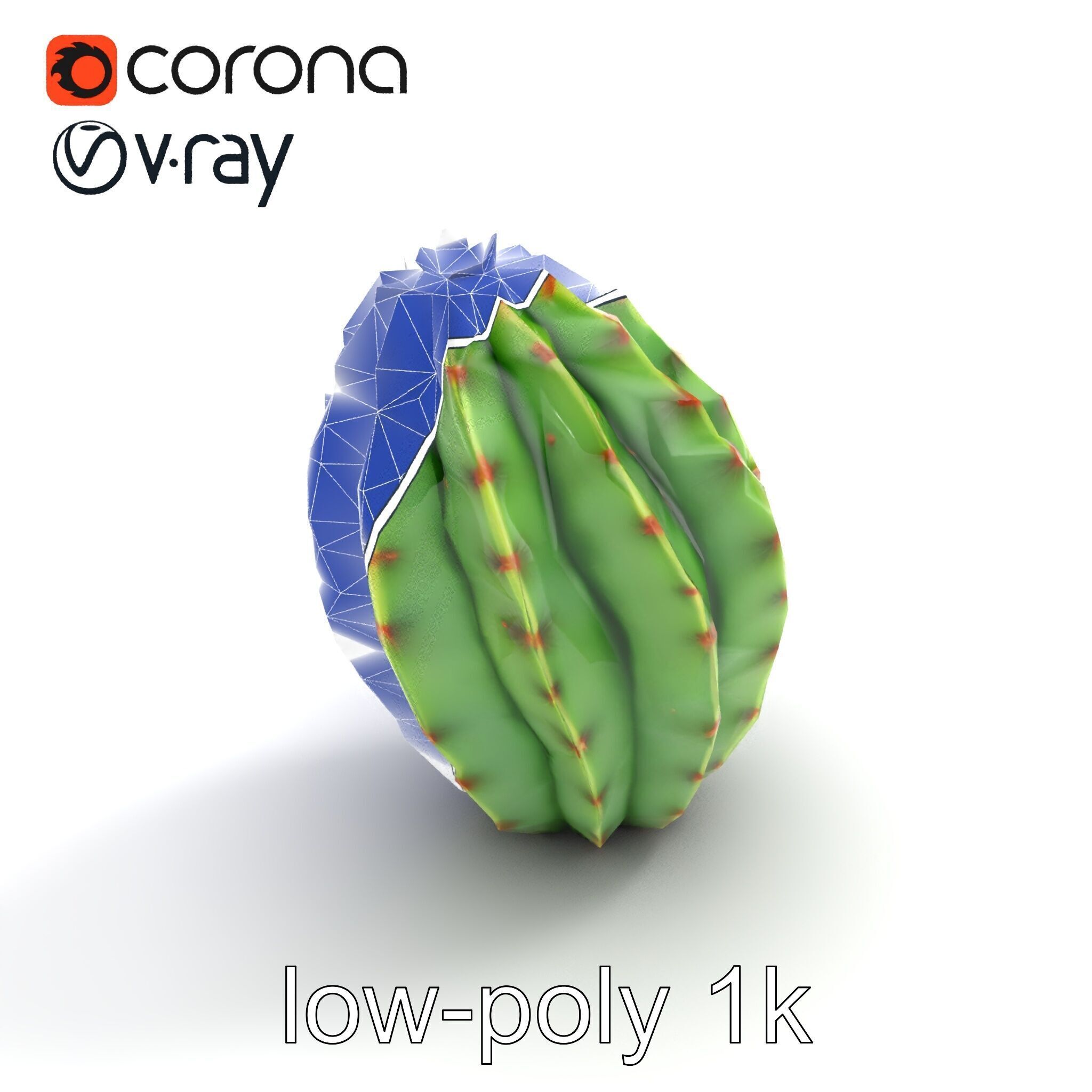 Wavy Cactus with Thorny Protrusions model pack Low-poly 3D model_16