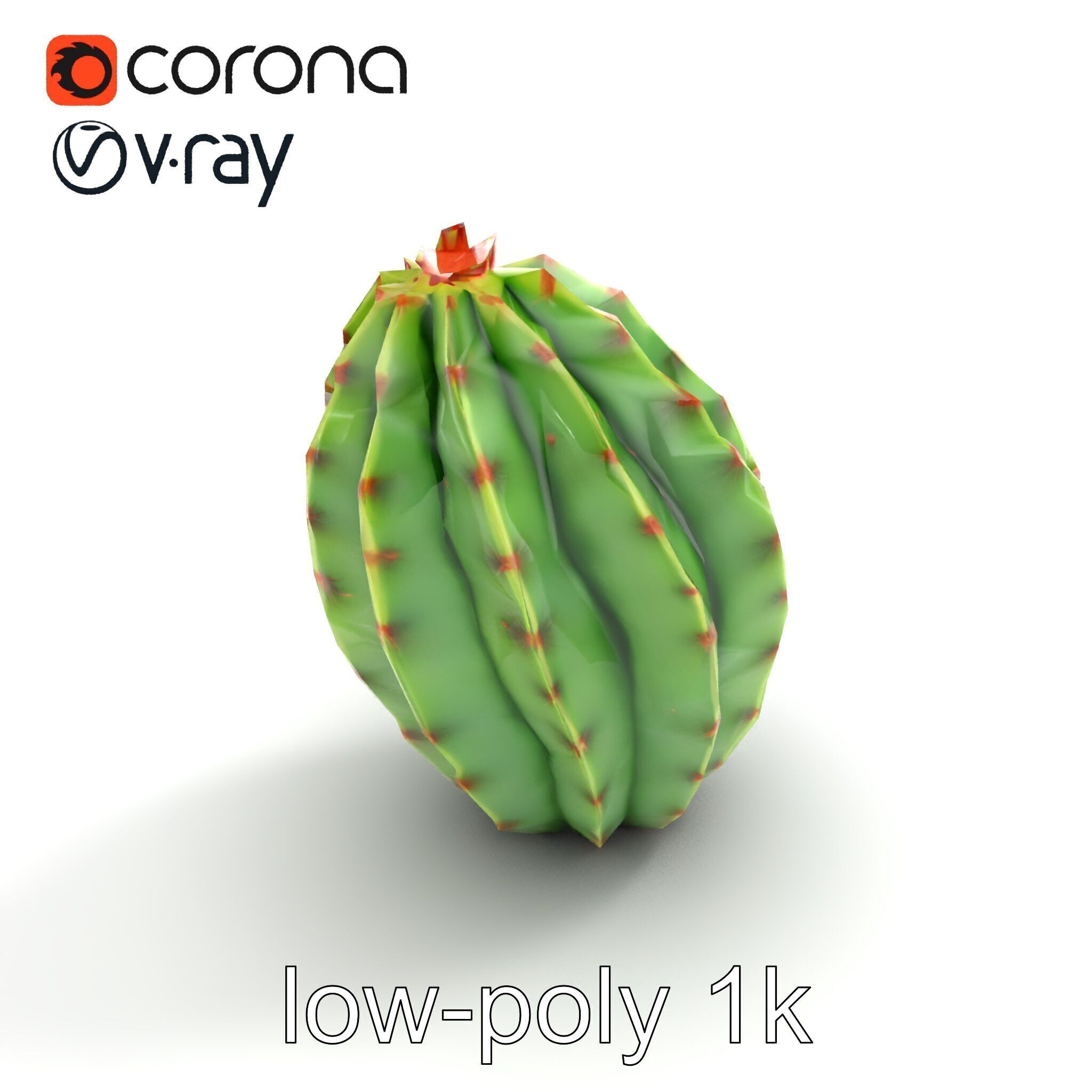 Wavy Cactus with Thorny Protrusions model pack Low-poly 3D model_9