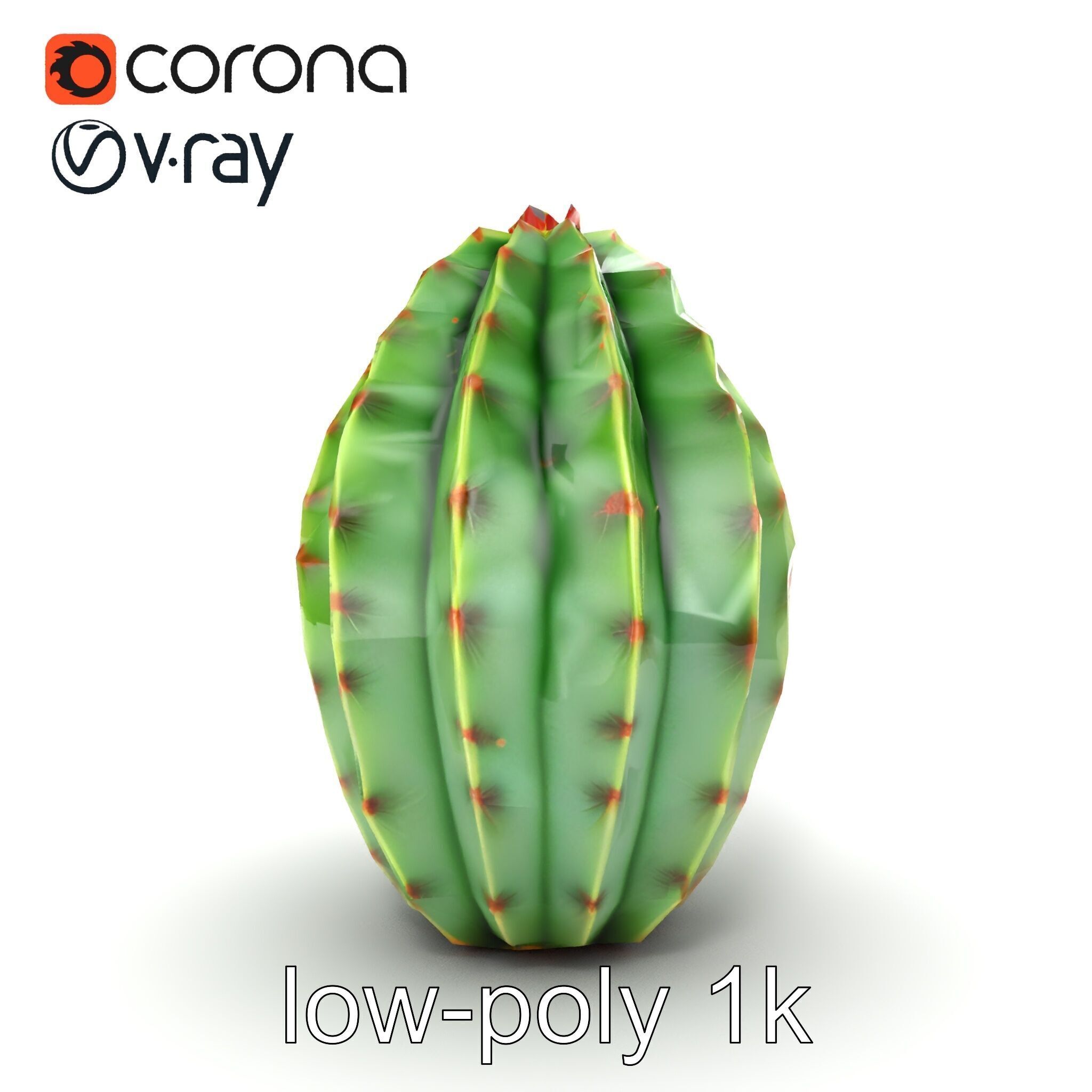 Wavy Cactus with Thorny Protrusions model pack Low-poly 3D model_28