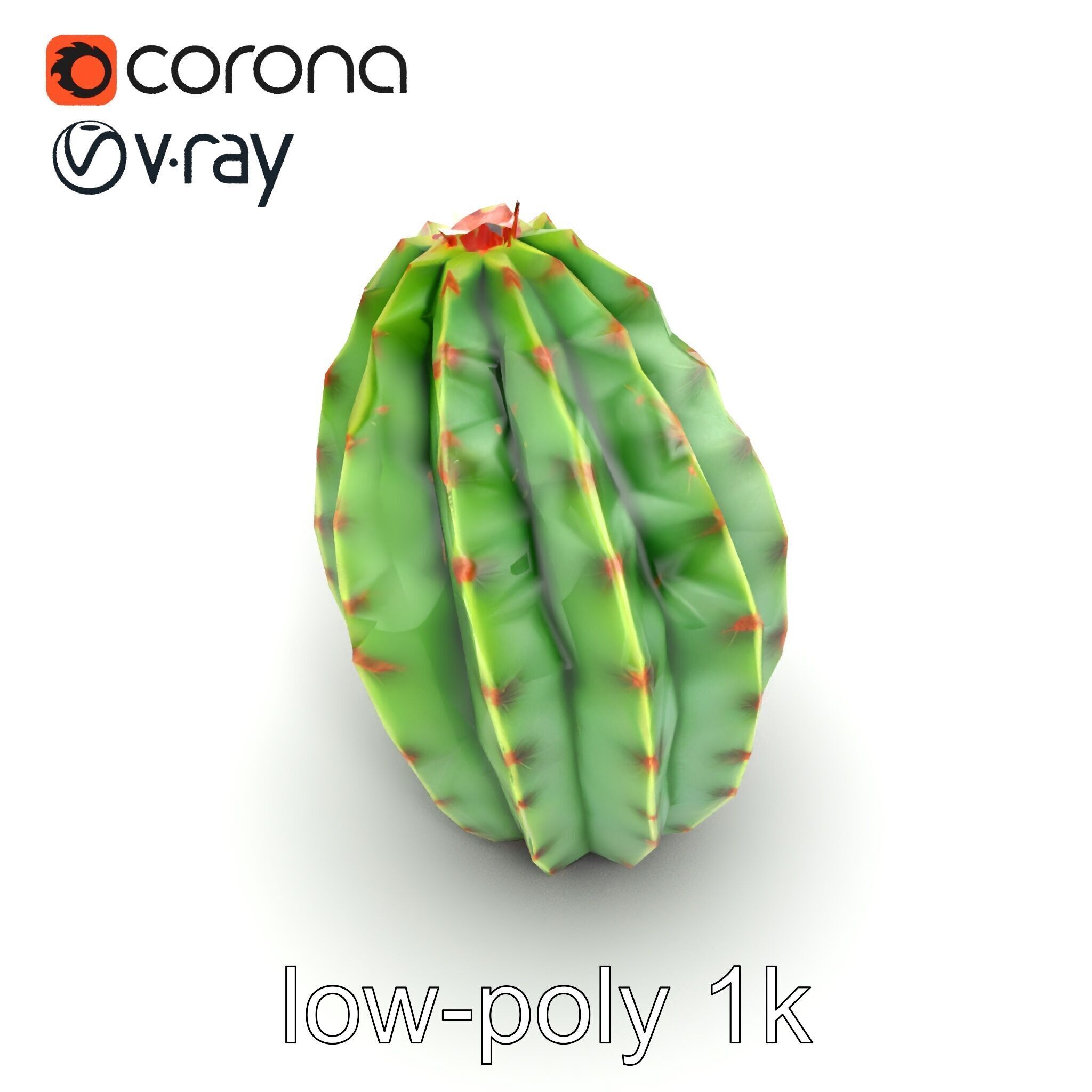 Wavy Cactus with Thorny Protrusions model pack Low-poly 3D model_29