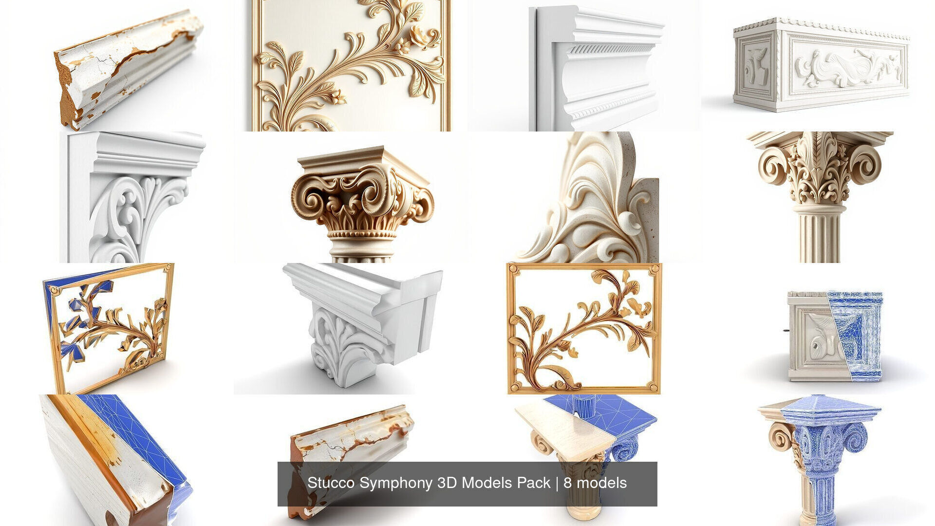 Stucco Symphony 3D Models Pack 3D Model Collection_8