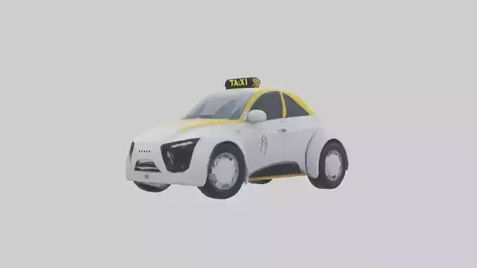 Robot version of a taxi model Low-poly 3D model