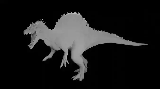 Rigged Spinosaurus Detailed Base Mesh Clean Topology   3D model