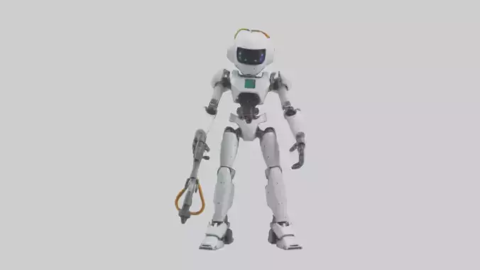 Robot version of a technician model Low-poly 3D model