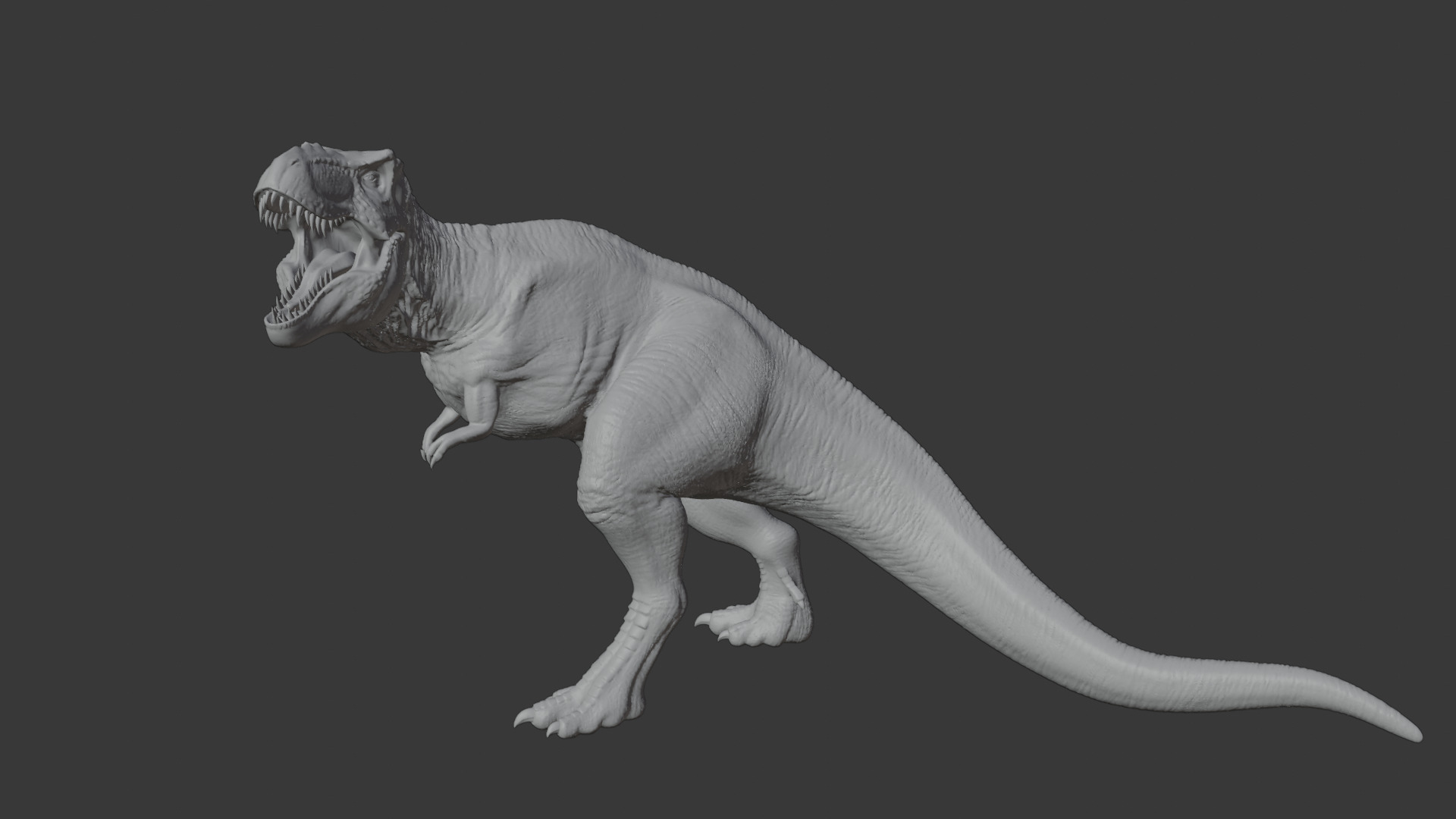 Rigged T-Rex Detailed Base Mesh Clean Retopology 3D model_15