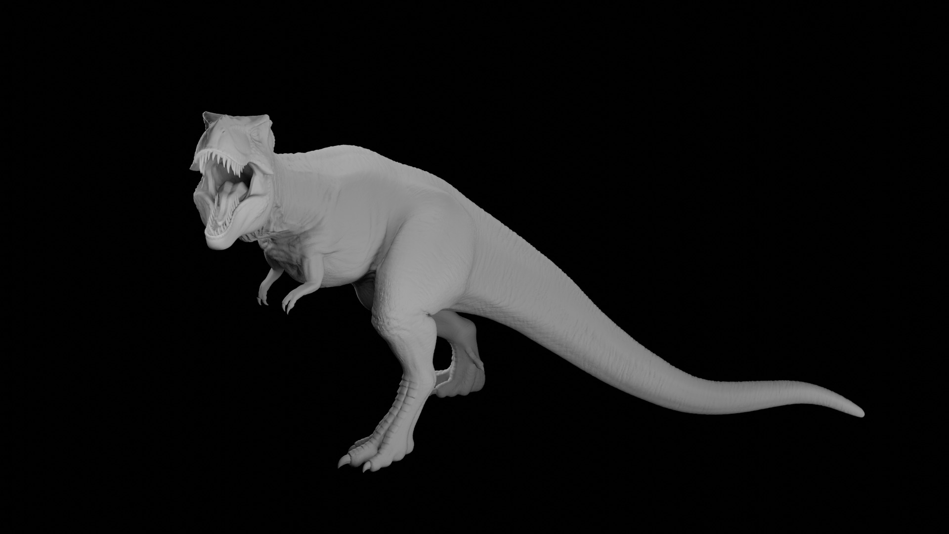 Rigged T-Rex Detailed Base Mesh Clean Retopology 3D model_2