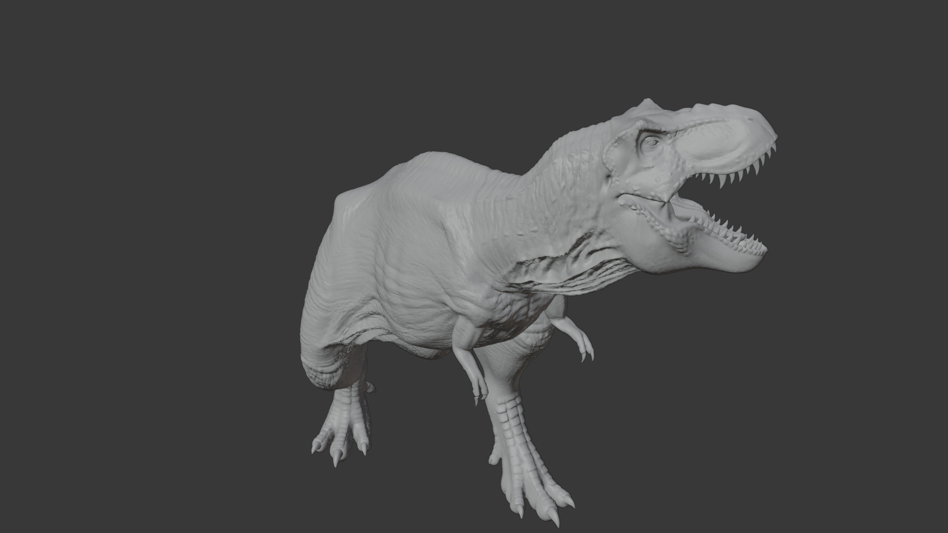 Rigged T-Rex Detailed Base Mesh Clean Retopology 3D model_17