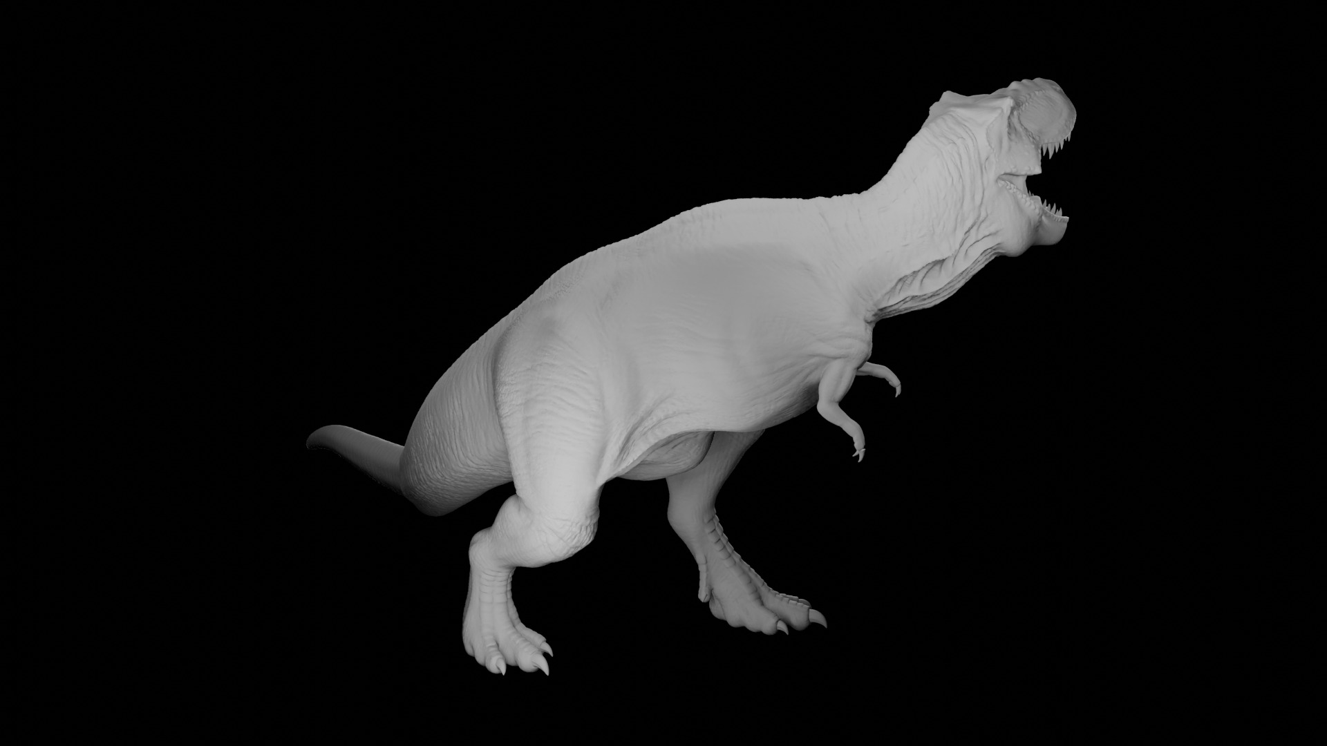 Rigged T-Rex Detailed Base Mesh Clean Retopology 3D model_4