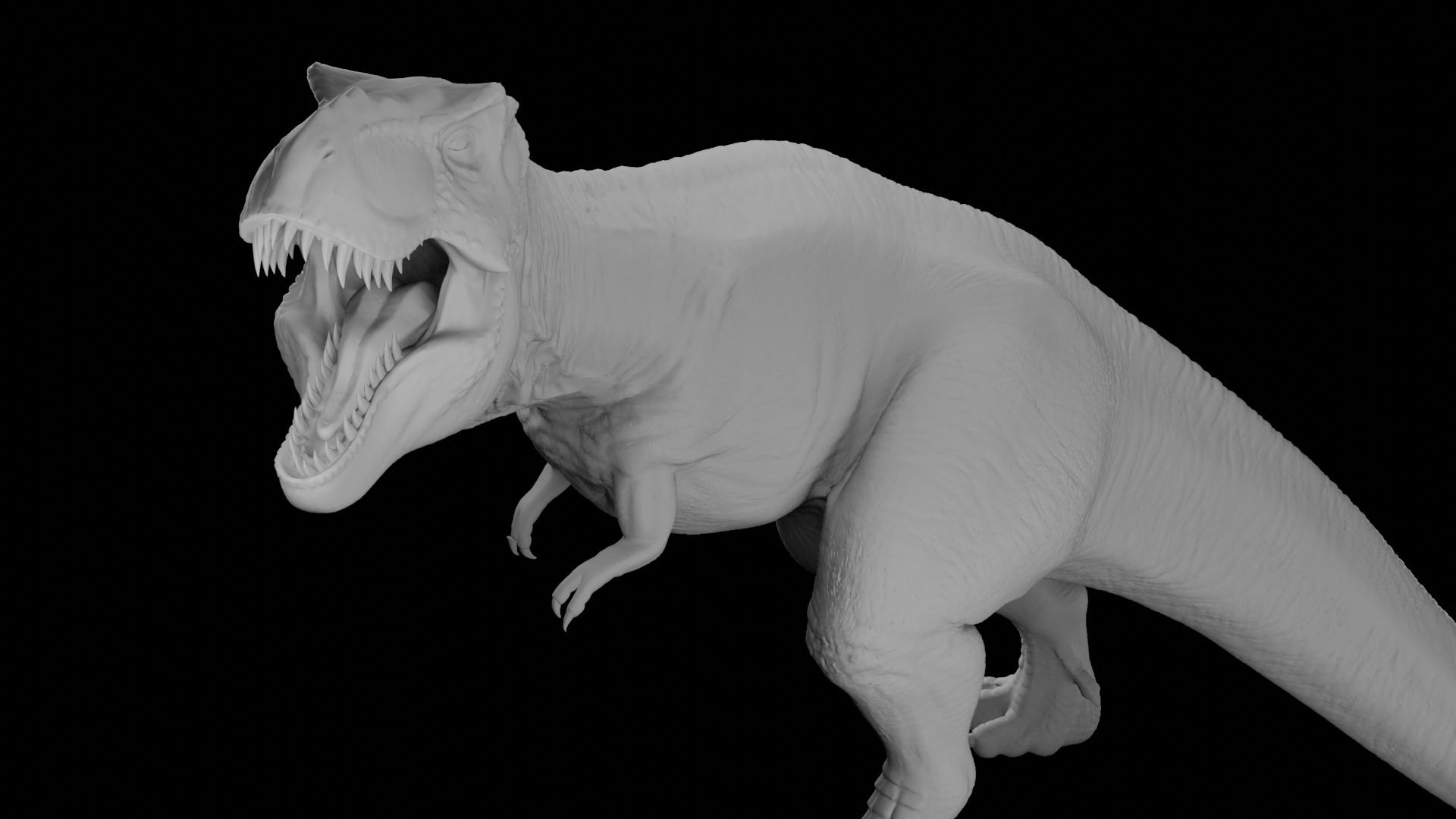 Rigged T-Rex Detailed Base Mesh Clean Retopology 3D model_9