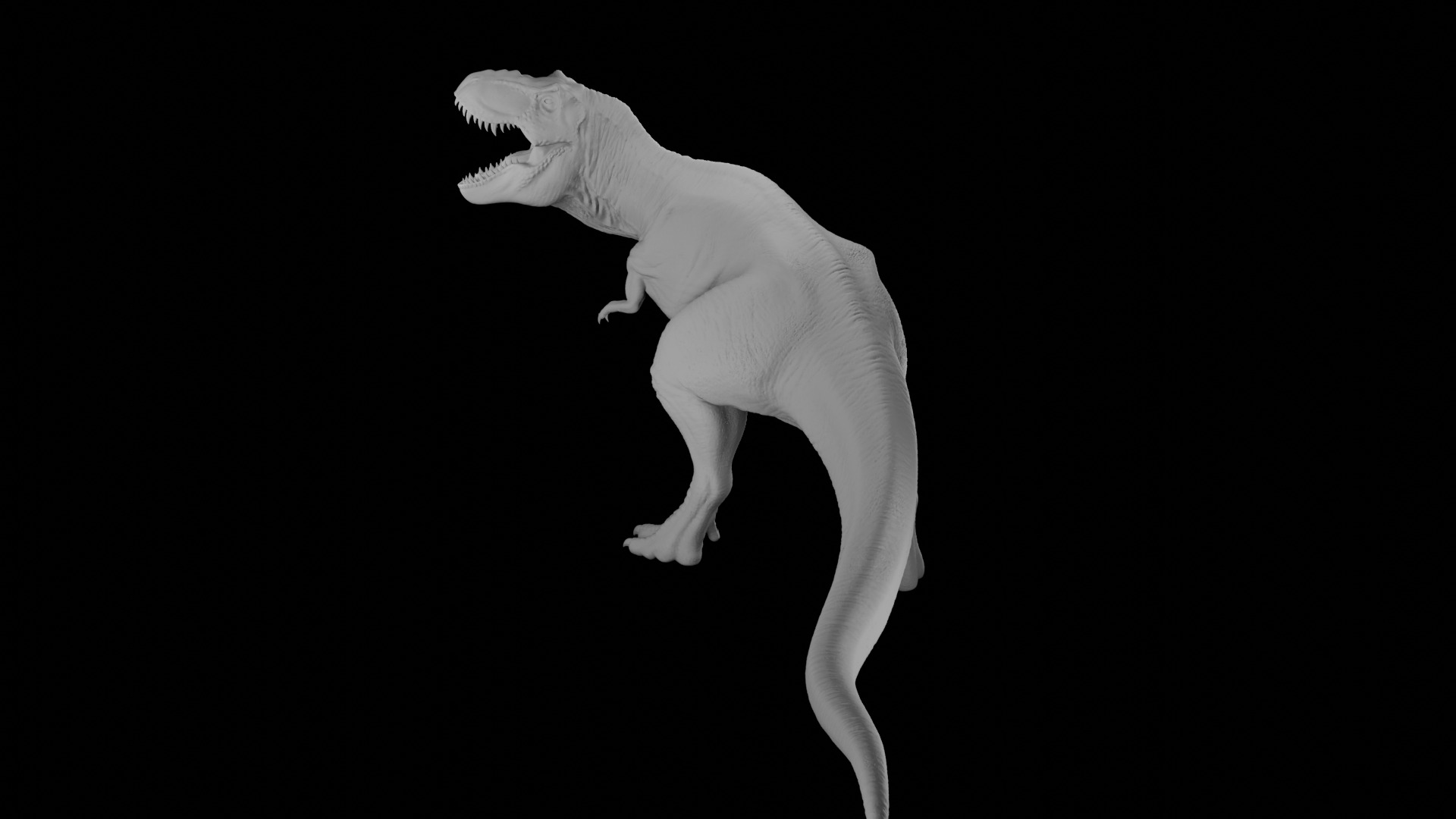 Rigged T-Rex Detailed Base Mesh Clean Retopology 3D model_6