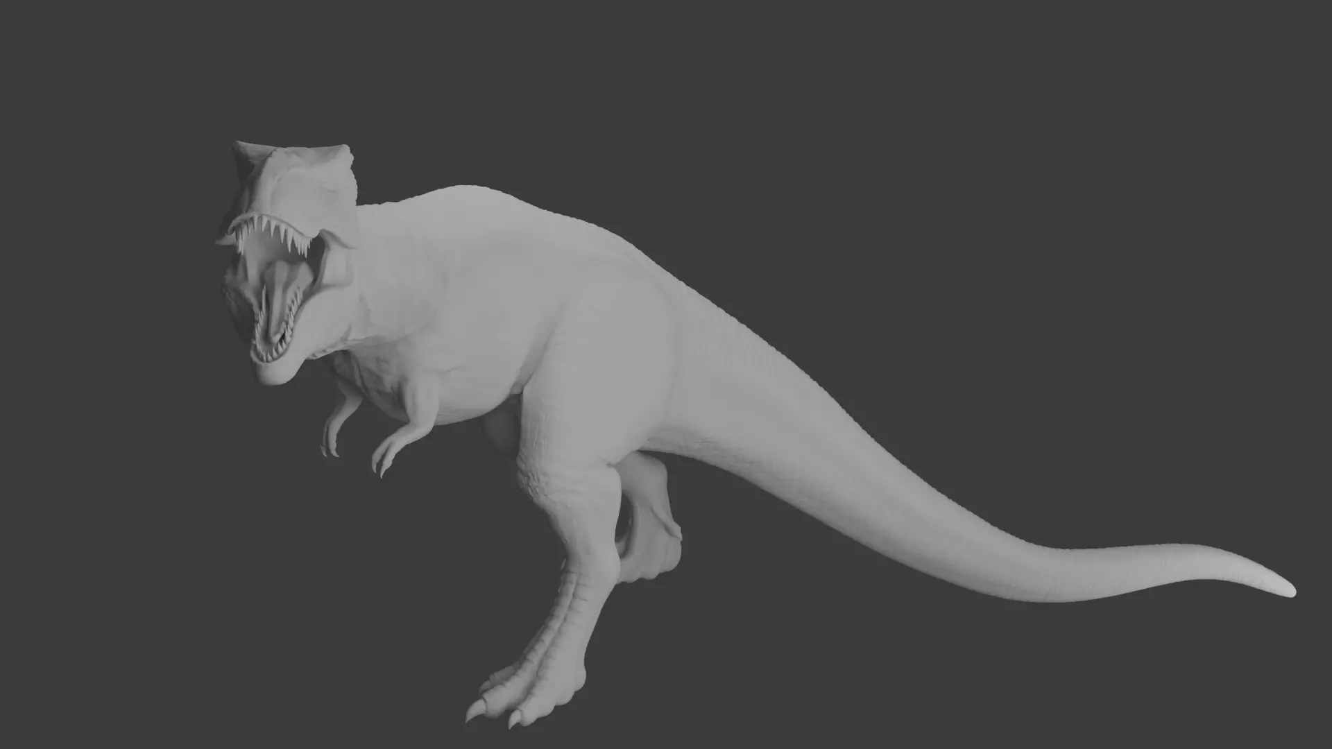 Rigged T-Rex Detailed Base Mesh Clean Retopology 3D model_0