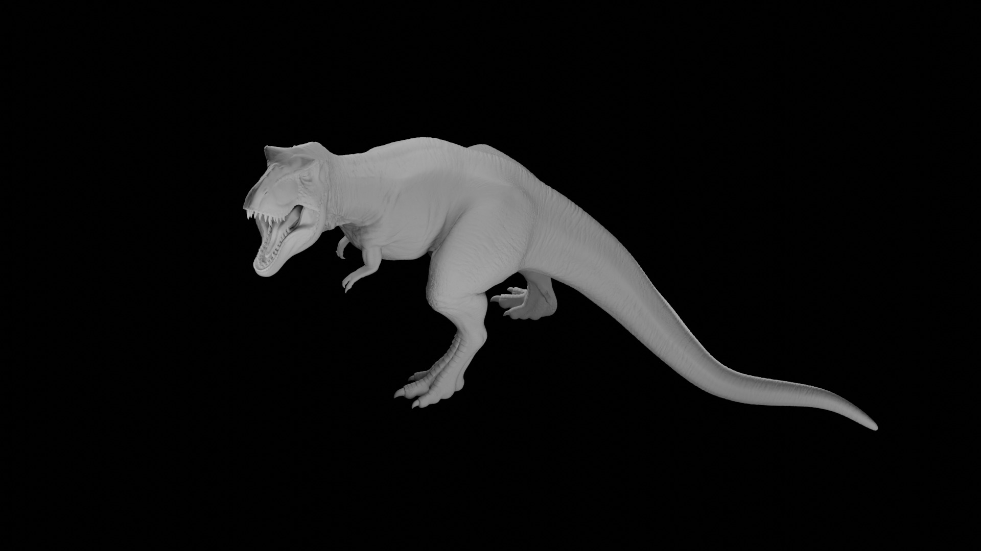 Rigged T-Rex Detailed Base Mesh Clean Retopology 3D model_7
