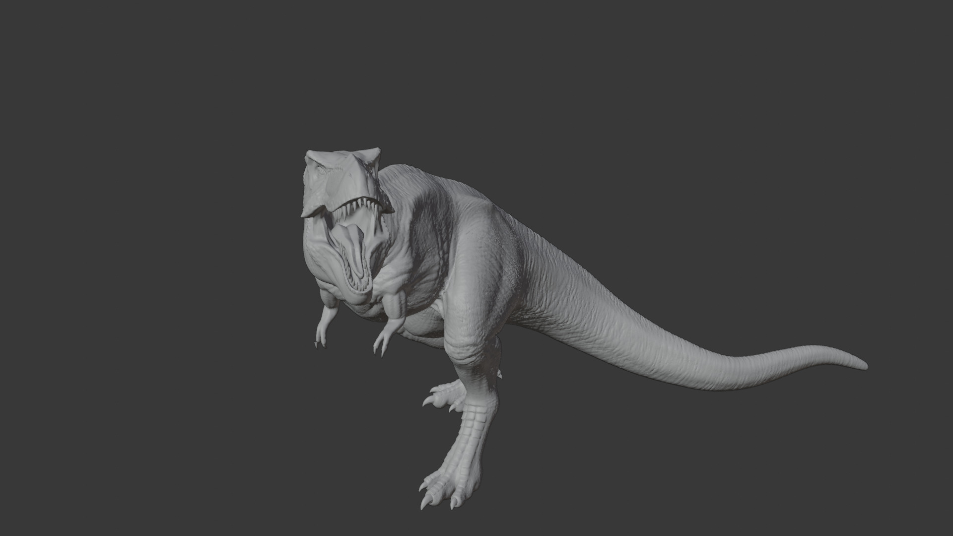 Rigged T-Rex Detailed Base Mesh Clean Retopology 3D model_16