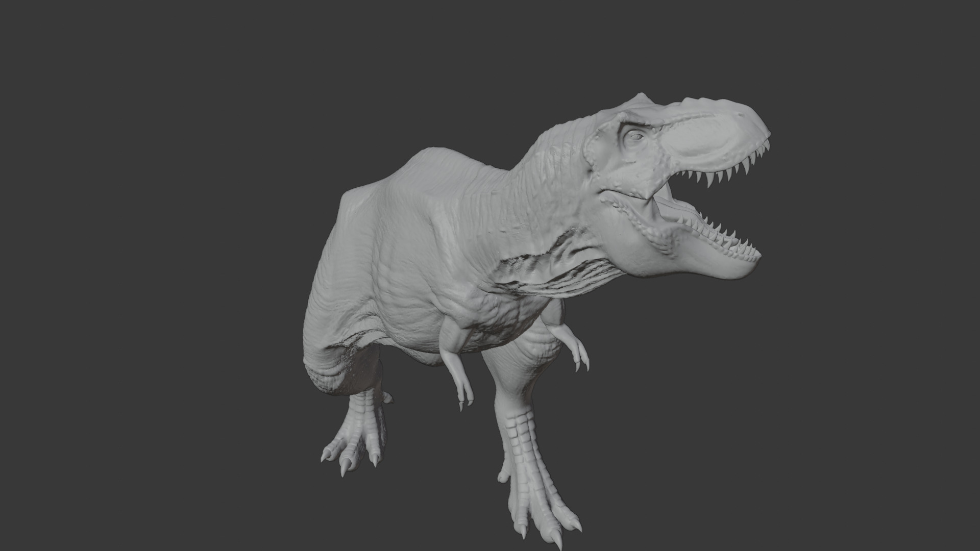 Rigged T-Rex Detailed Base Mesh Clean Retopology 3D model_20
