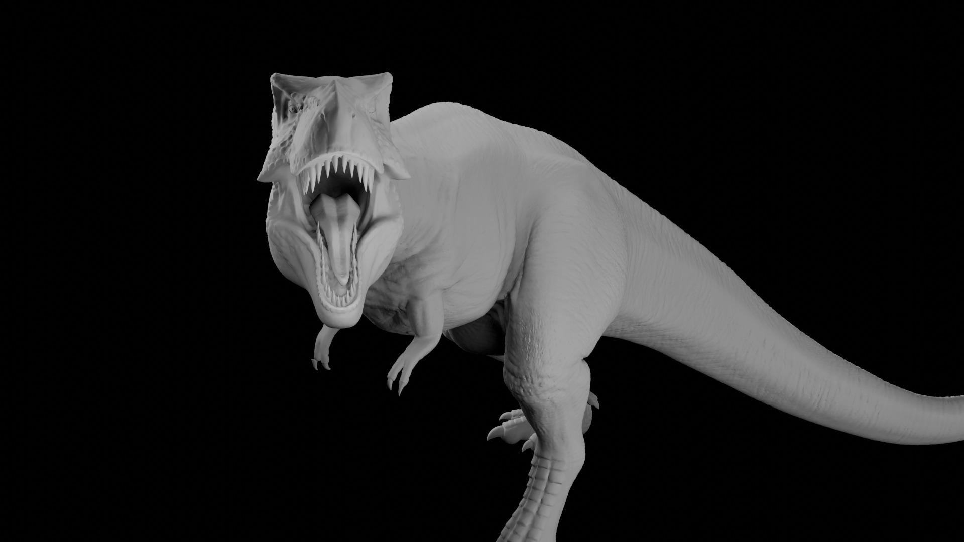 Rigged T-Rex Detailed Base Mesh Clean Retopology 3D model_13