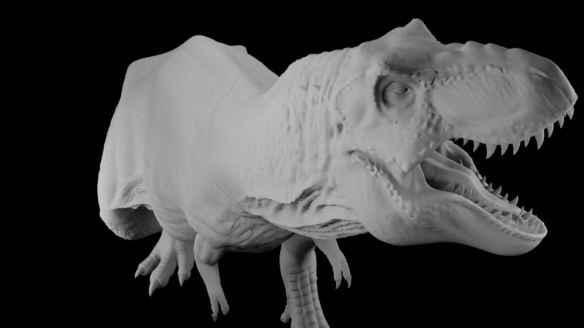 Rigged T-Rex Detailed Base Mesh Clean Retopology 3D model_14