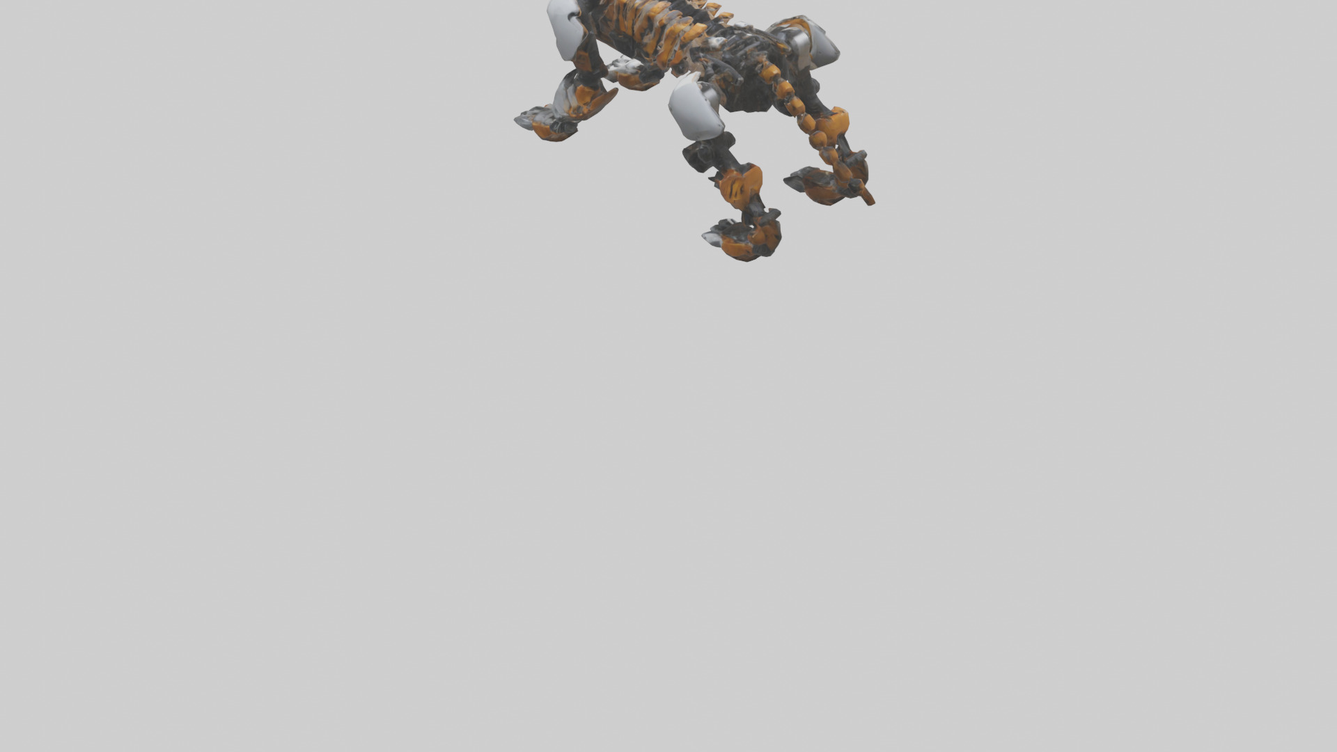 Robot version of a tiger model Low-poly 3D model_4