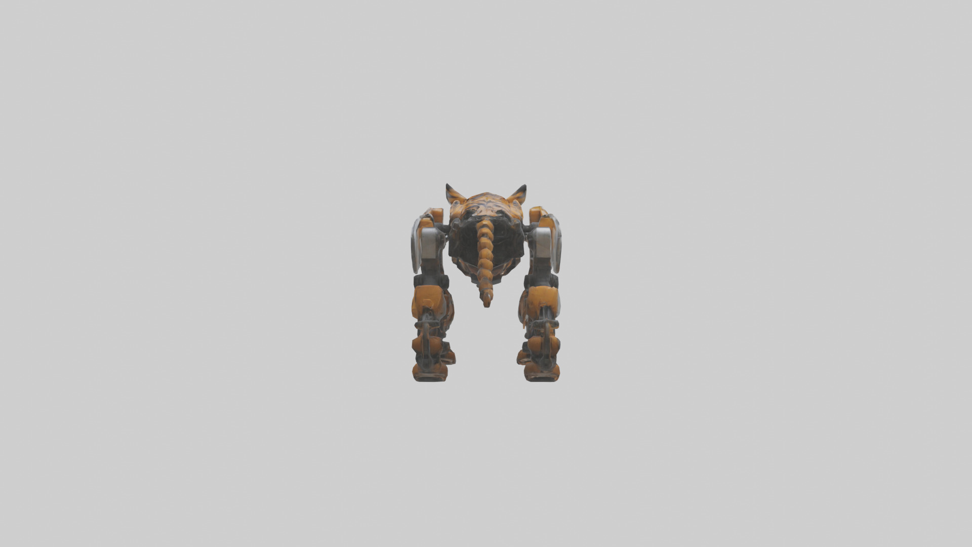 Robot version of a tiger model Low-poly 3D model_1