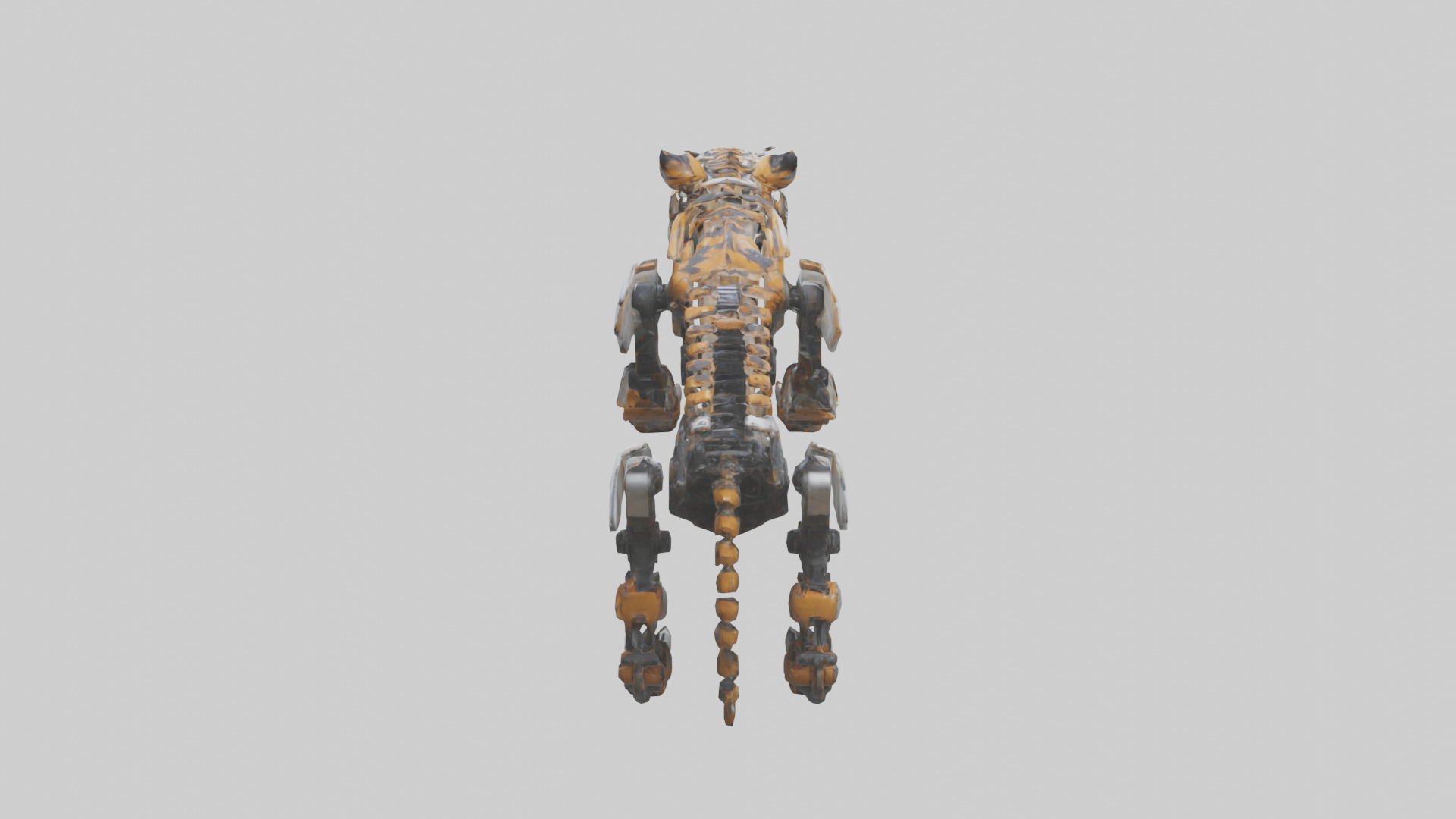 Robot version of a tiger model Low-poly 3D model_15
