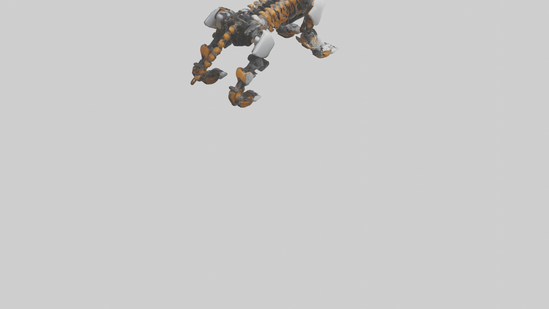 Robot version of a tiger model Low-poly 3D model_5