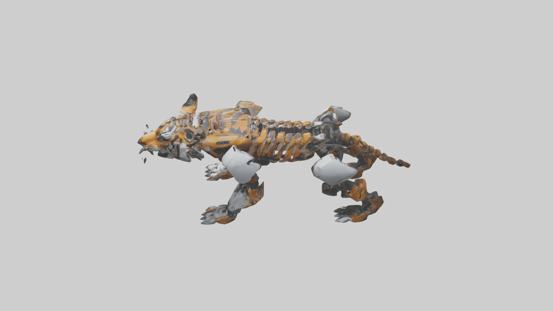 Robot version of a tiger model Low-poly 3D model_17