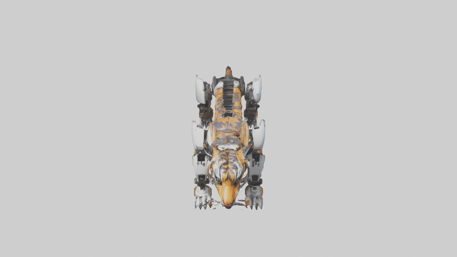 Robot version of a tiger model Low-poly 3D model_16