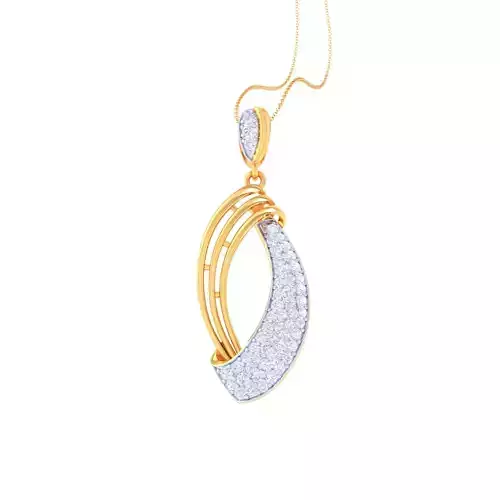 3D Printable Cad jewelry design of Lady diamond Pendant