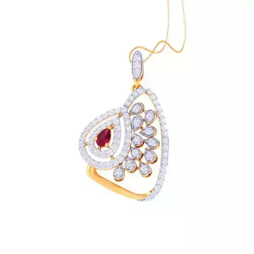 3D Printable Cad jewelry design of Lady diamond Pendant 3D print model