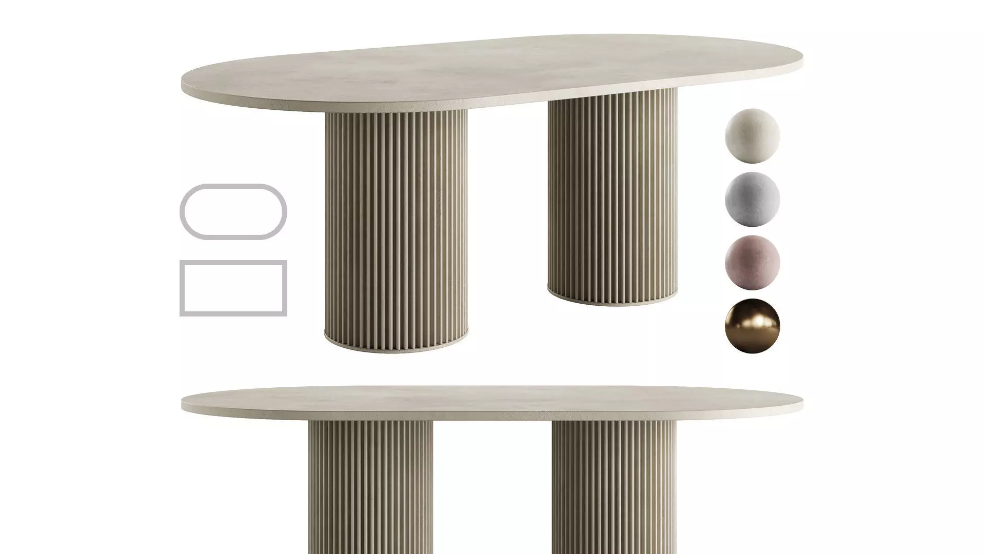 HERCLE Dining Table by Opinion Ciatti 3D model_0