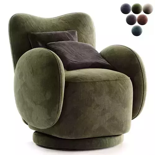 Libra Interiors Bingham Swivel Chair  Dark Green Velvet