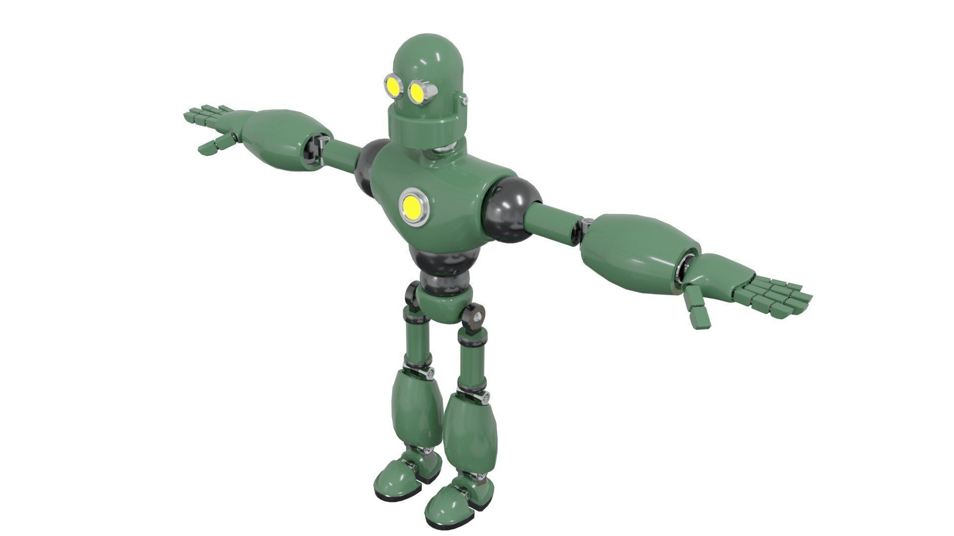 Low Poly Robot Rigged and Animated  Low-poly 3D model_5