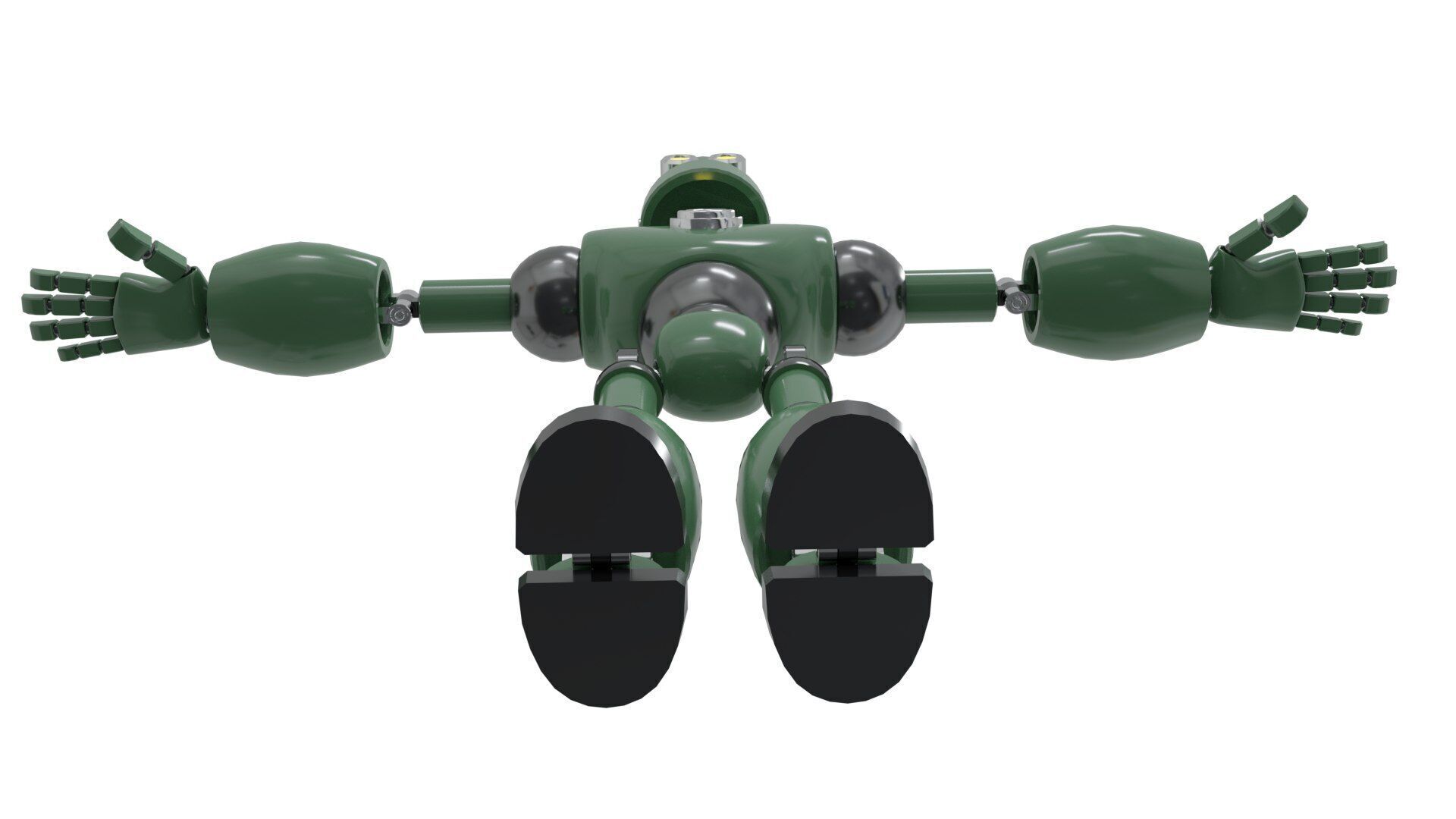 Low Poly Robot Rigged and Animated  Low-poly 3D model_11