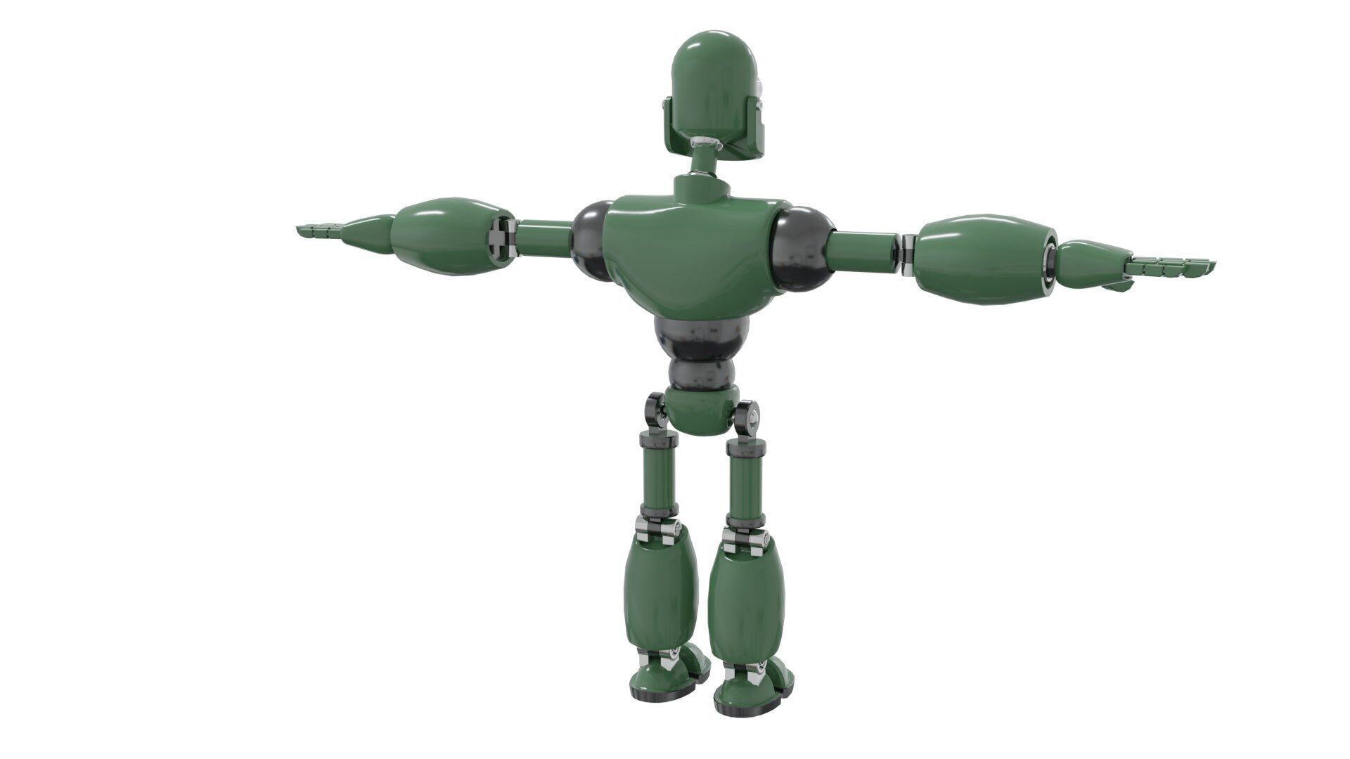 Low Poly Robot Rigged and Animated  Low-poly 3D model_3