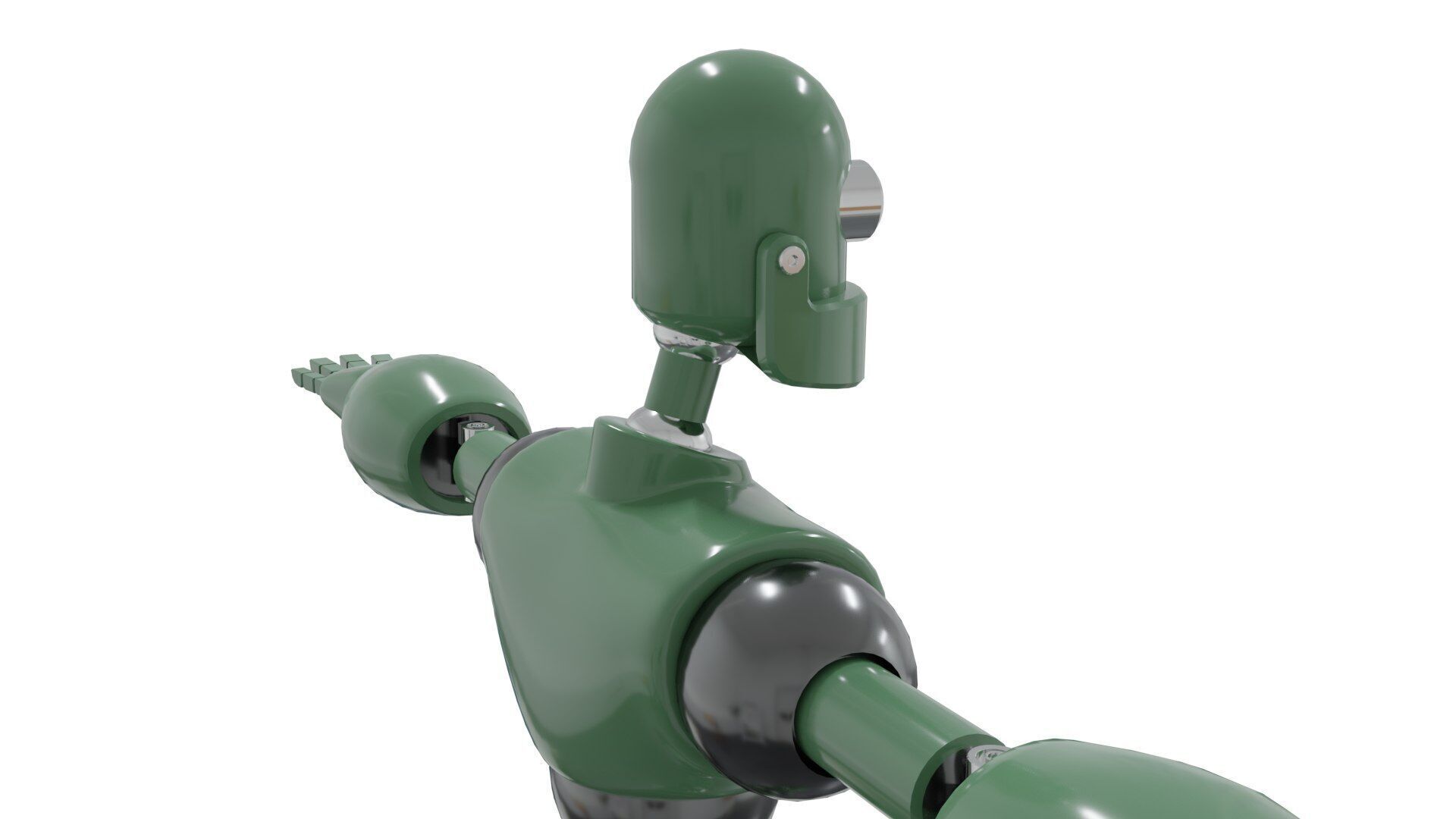 Low Poly Robot Rigged and Animated  Low-poly 3D model_10