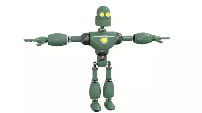 Low Poly Robot Rigged and Animated  Low-poly 3D model