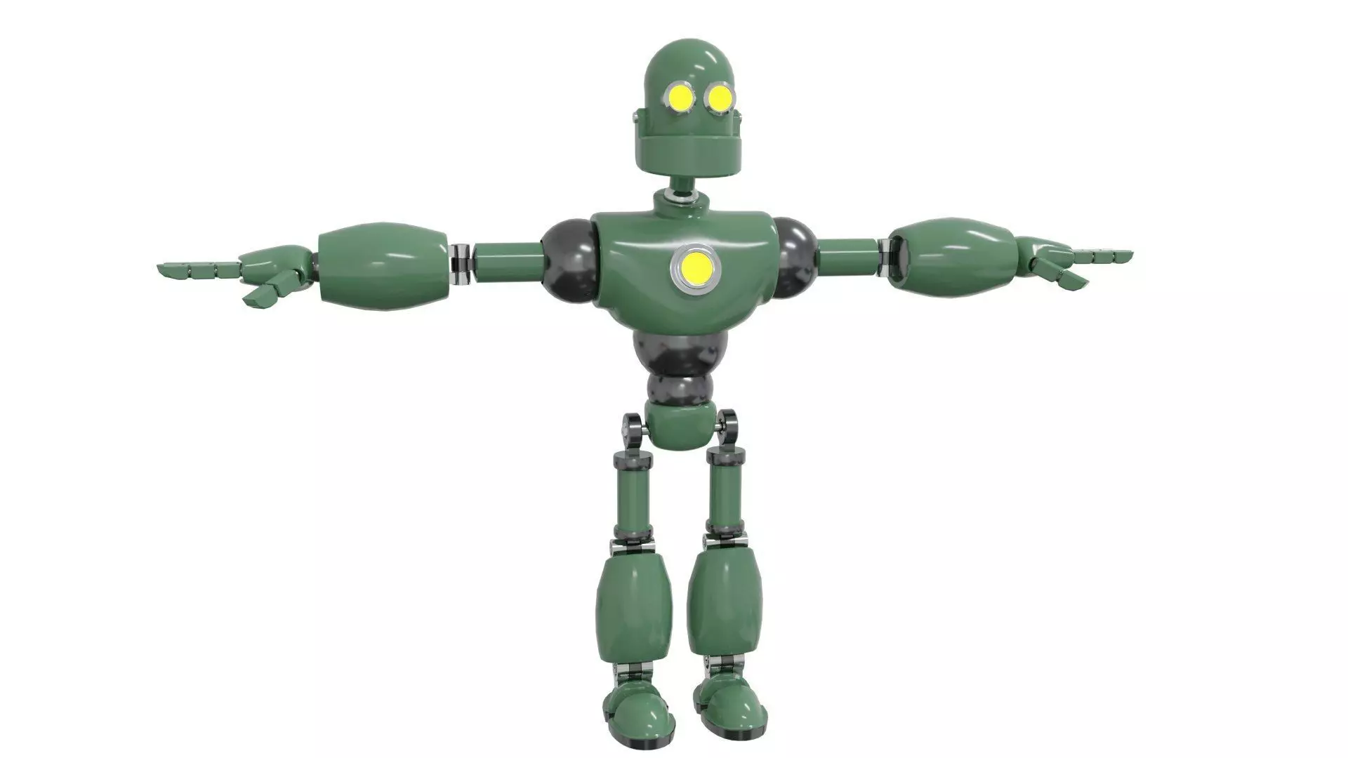 Low Poly Robot Rigged and Animated  Low-poly 3D model_0