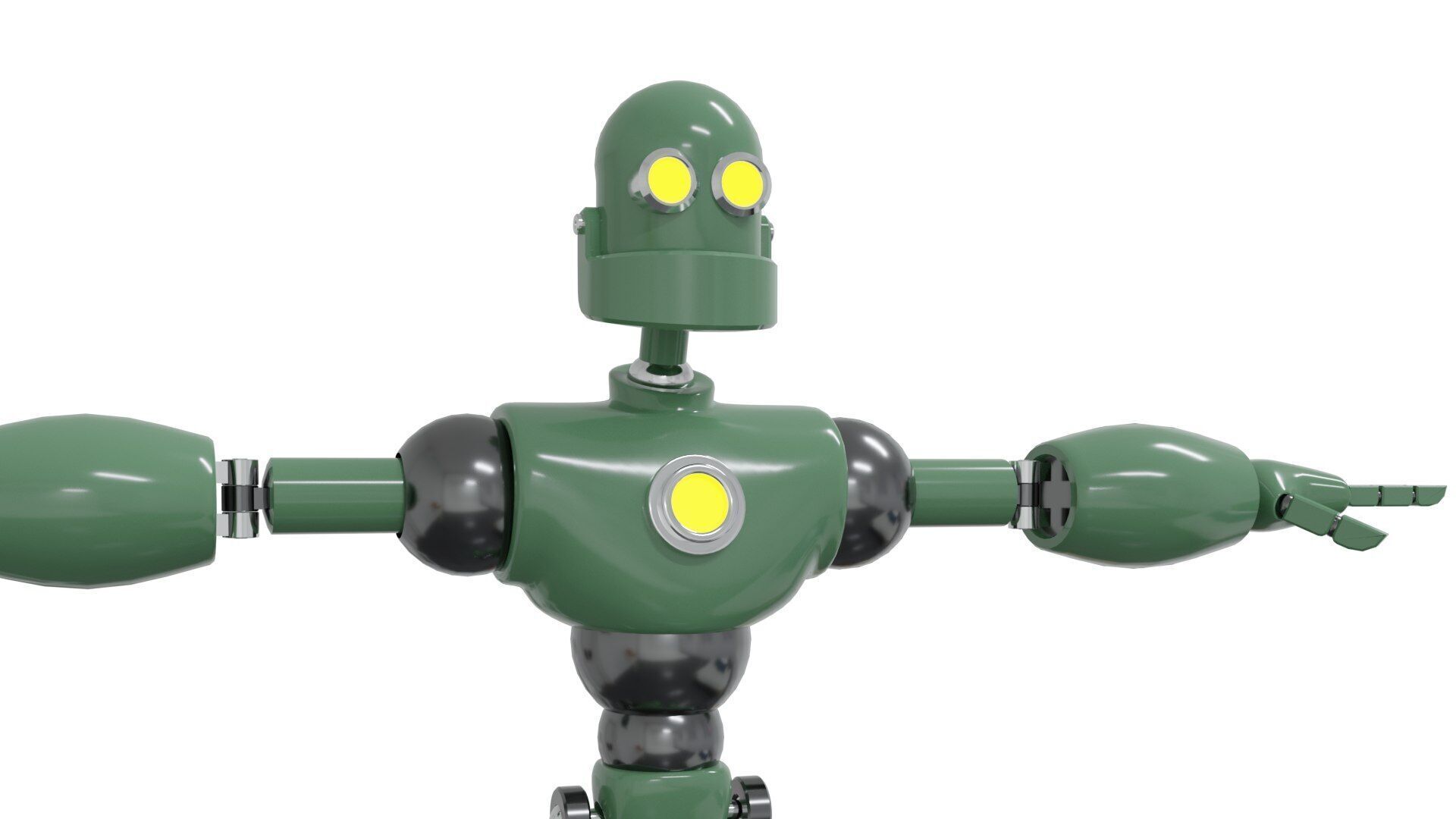 Low Poly Robot Rigged and Animated  Low-poly 3D model_9