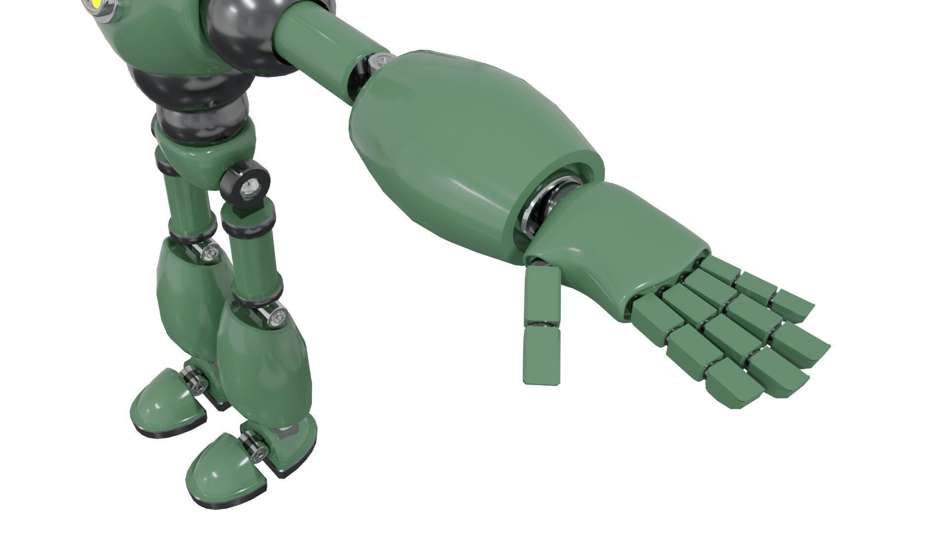 Low Poly Robot Rigged and Animated  Low-poly 3D model_7