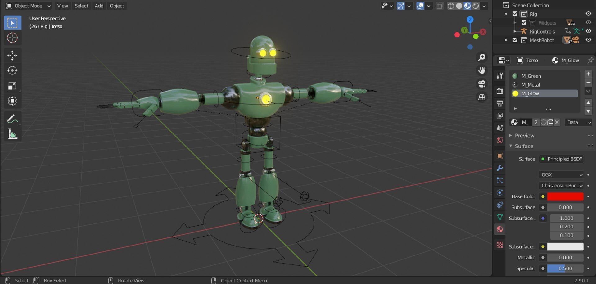 Low Poly Robot Rigged and Animated  Low-poly 3D model_12