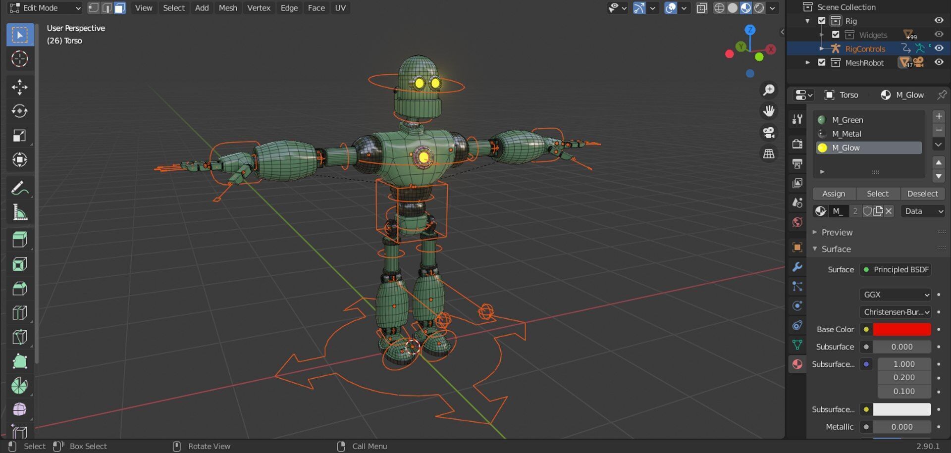 Low Poly Robot Rigged and Animated  Low-poly 3D model_2