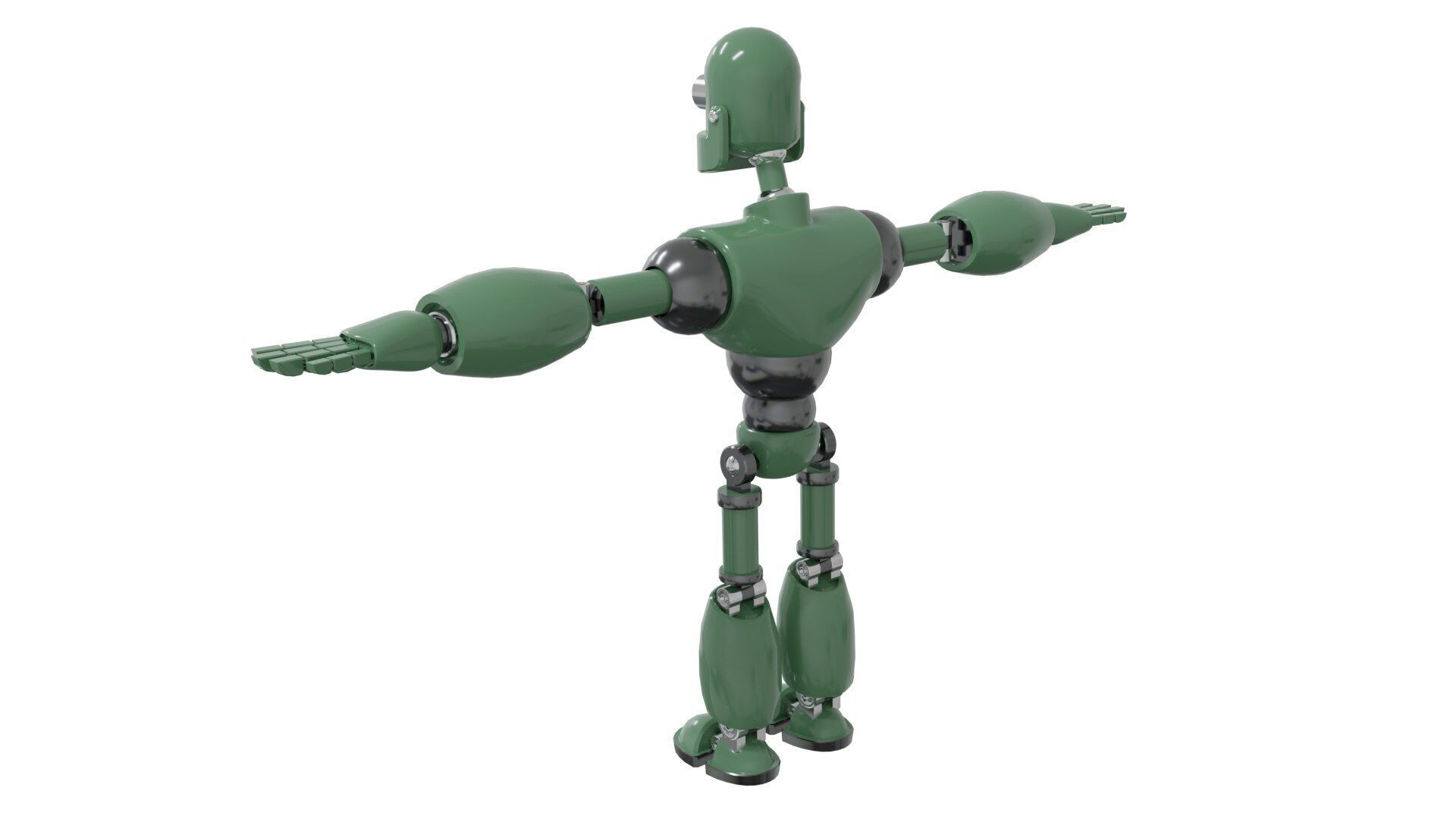Low Poly Robot Rigged and Animated  Low-poly 3D model_4