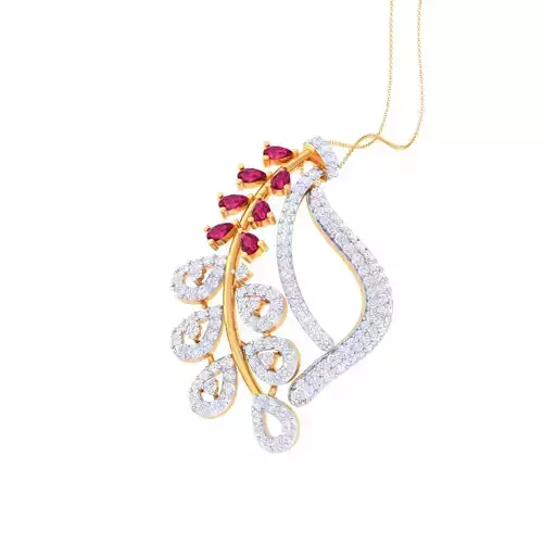 3D Printable Cad jewelry design of Lady diamond Pendant