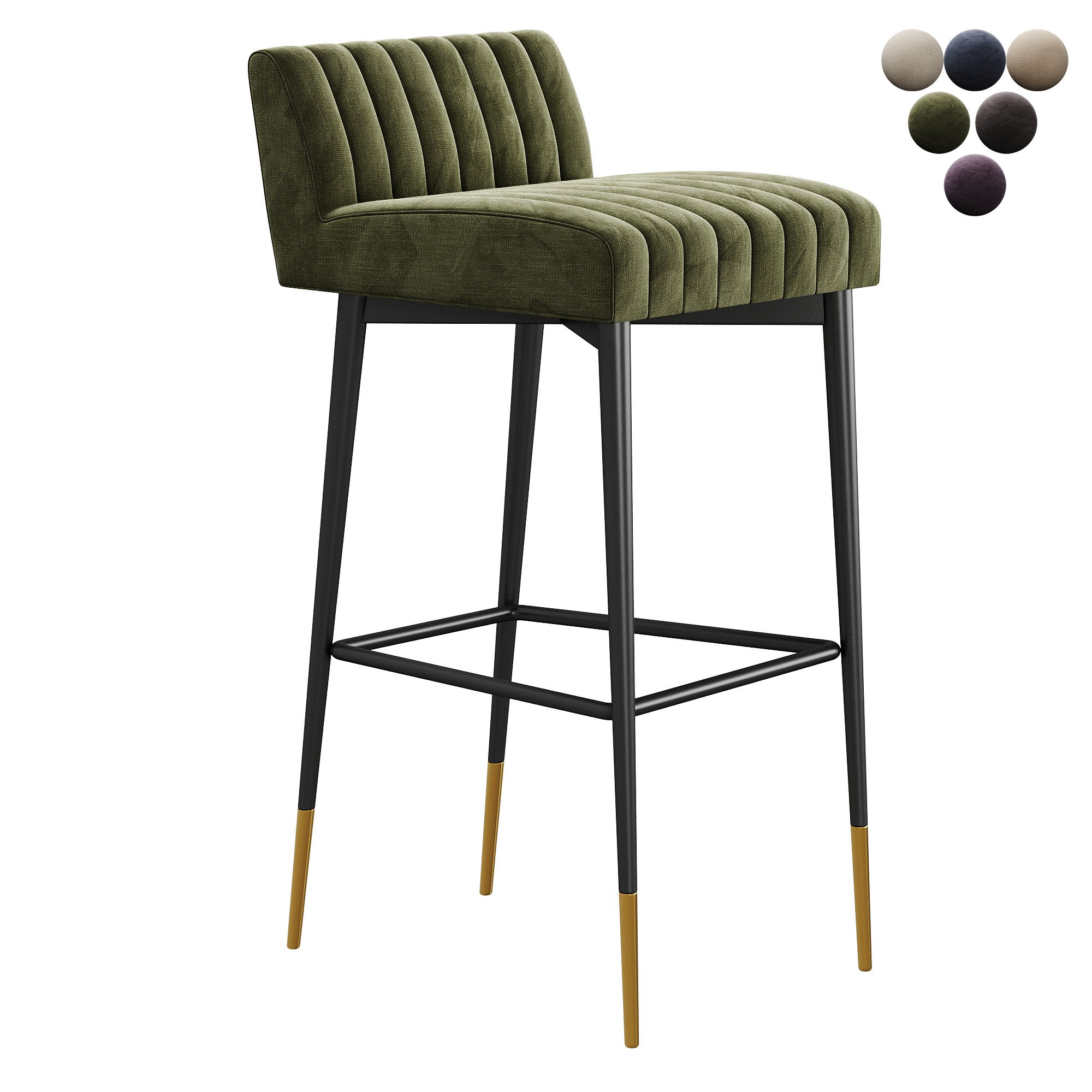 Liang  Eimil Coltrane Bar Stool with Boucle Sand Fabric 3D model_1
