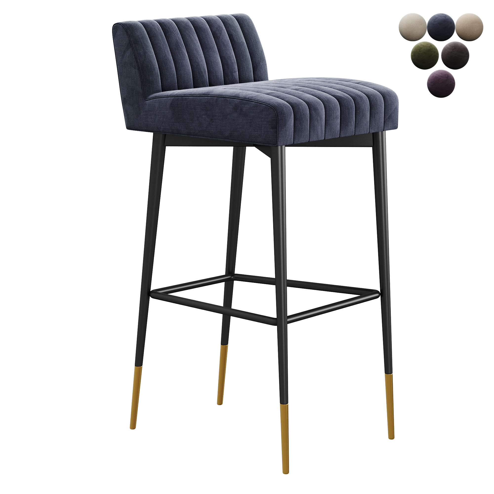 Liang  Eimil Coltrane Bar Stool with Boucle Sand Fabric 3D model_5
