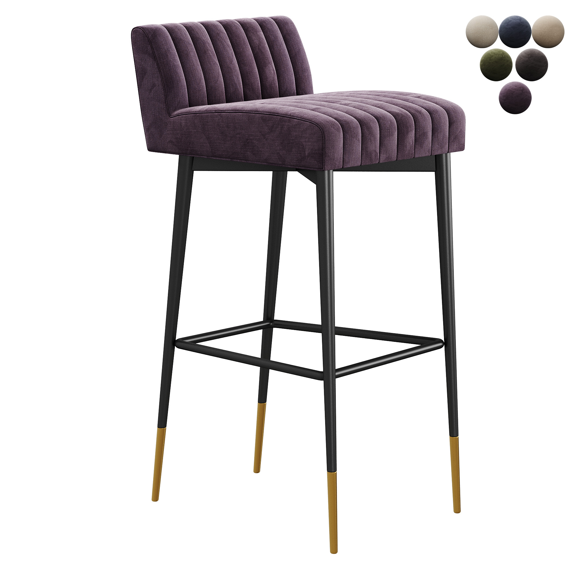 Liang  Eimil Coltrane Bar Stool with Boucle Sand Fabric 3D model_4