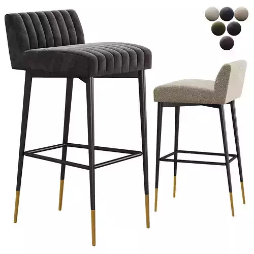 Liang  Eimil Coltrane Bar Stool with Boucle Sand Fabric