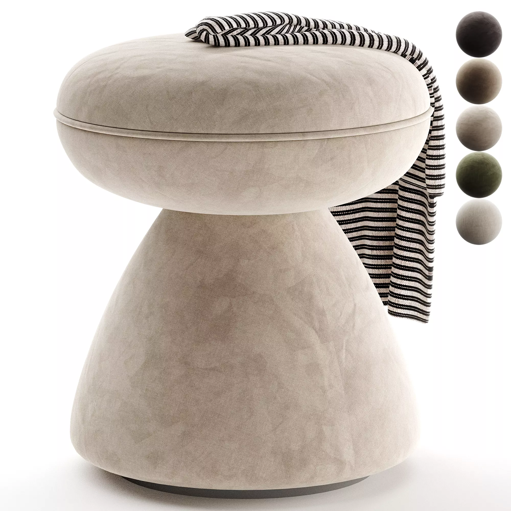 Liang Eimil Cusco Footstool Bennet Taupe Chenille 3D model