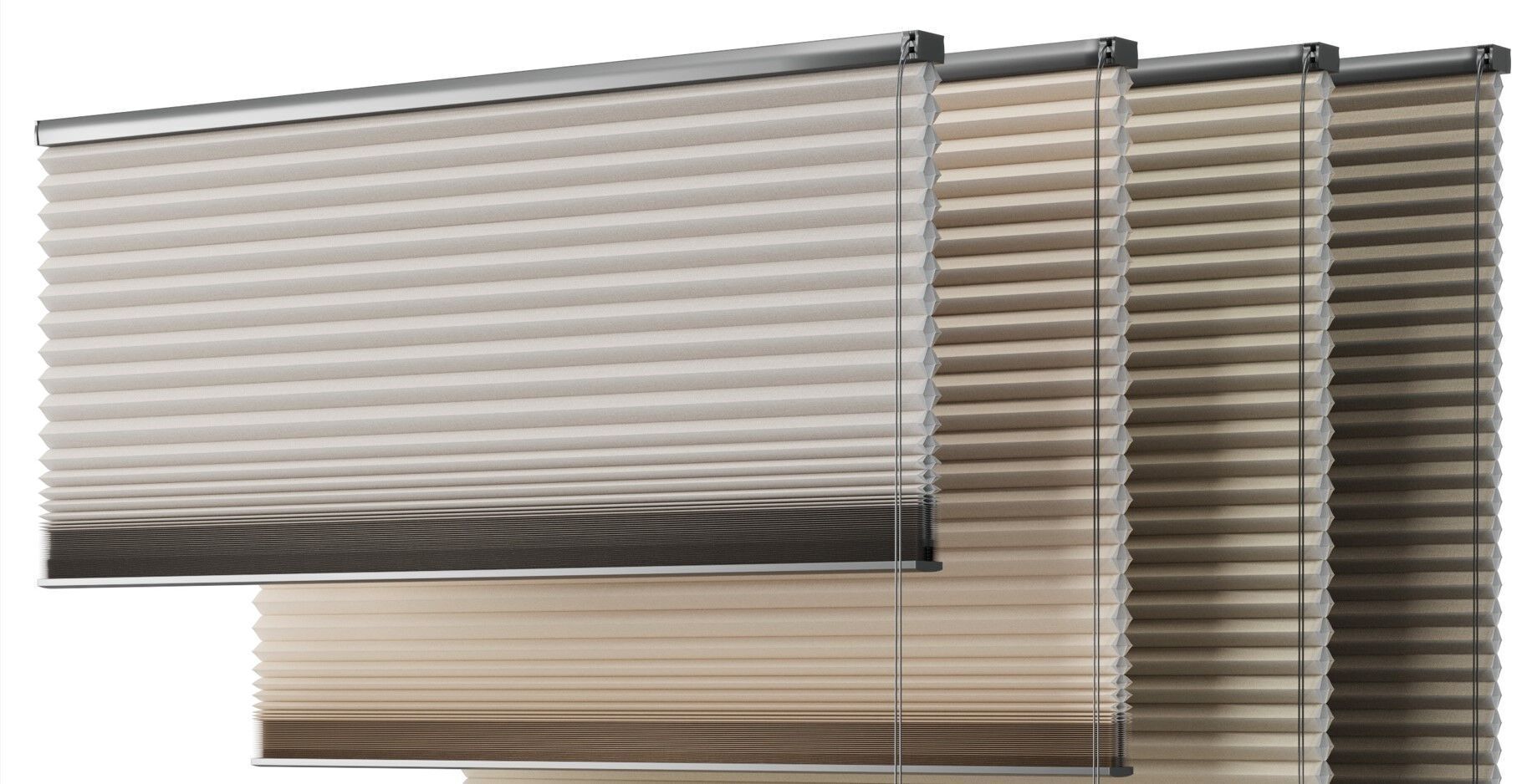 plated blind curtains set 001 Low-poly 3D model_4