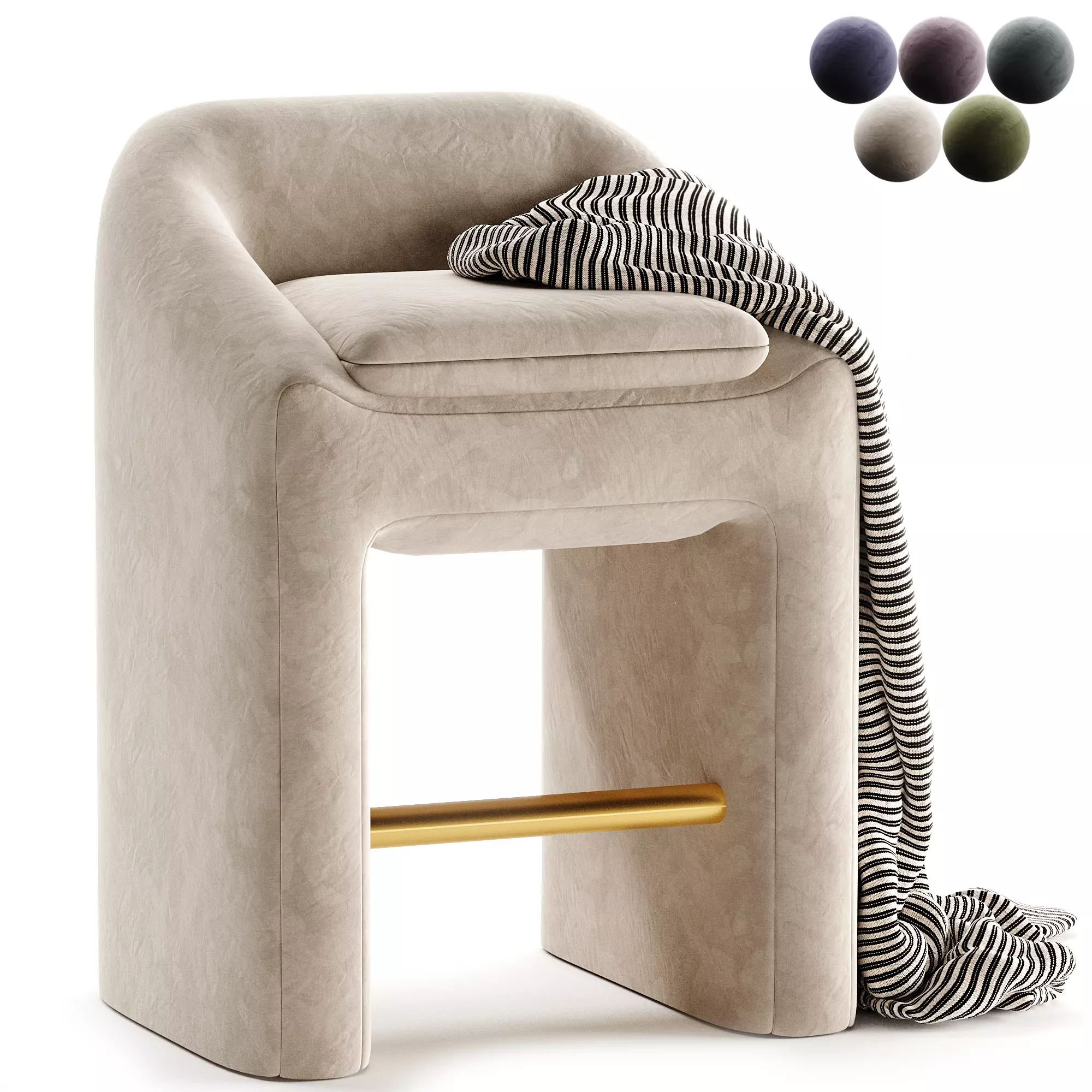 Liang Eimil Albin Counter Stool Lander Shade Chenille 3D model